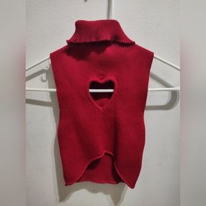 Red heart cut out crop